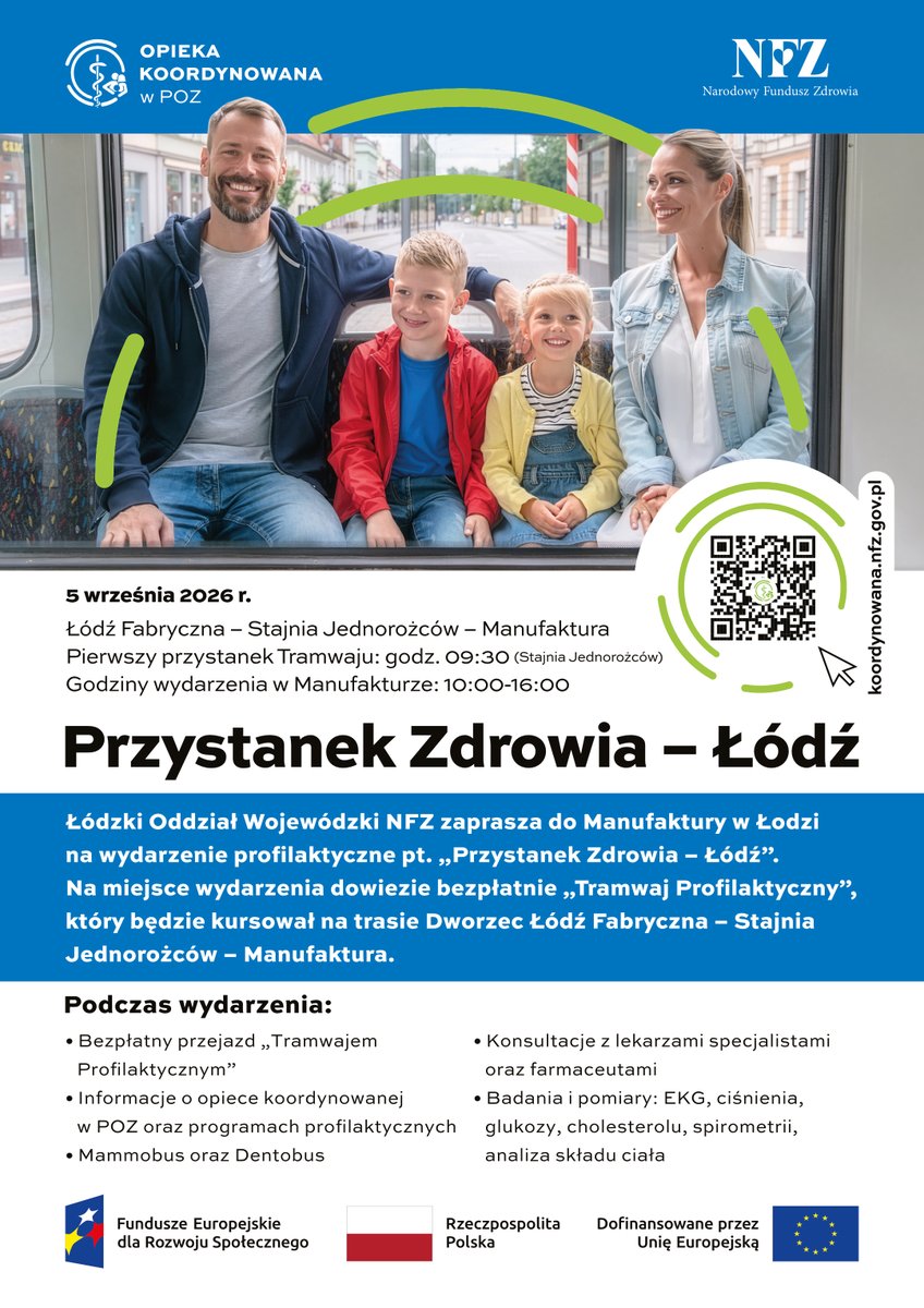 NFZ_Lodz's tweet photo. 📅sobota, g.10-16 #Manufaktura

✅Kilkadziesiąt badań, konsultacji i pomiarów. 

✅Od juniora do seniora. 

✅Dla cukrzyka i dziecka z #AZS. 

#PrzystanekZdrowia #Łódź jest dla Ciebie! 
Zapraszamy!

Więcej: https://t.co/NOZeGDVL5K

@NFZ_GOV_PL https://t.co/PIr2xzgUed