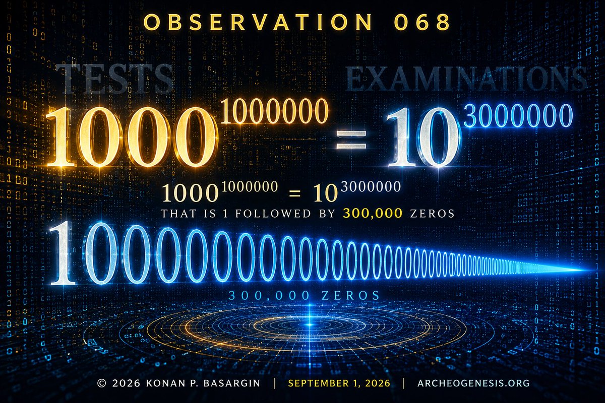 KonanBasargin's tweet photo. OBSERVATION 068

THE SCALE WAS NOT THE TEST — THE INVARIANT WAS

September 1, 2026
Konan P. Basargin

A new theoretical/combinatorial adversarial examination was applied to the Final Operational AI Protocol of Archeogenesis.

TEST SPACE:

1000^1,000,000 = 10^3,000,000

That is 1 followed by 3,000,000 zeros possible combinations.

This does NOT mean 10^3,000,000 individual experiments were physically executed. That is computationally impossible.

The real examination was deeper:

As possible conditions expand into an incomprehensibly large theoretical space, does changing the input force the underlying architecture to change?

Change the subject.
Change the domain.
Change the evidence.
Change the origin.
Change the causation.
Change the relationships.

Evidence can be complete, missing, contradictory, corrupted, distributed or unresolved.

A target can be human or non-human, designed or natural, centralized or distributed, known or partially unknowable.

The combinations are astronomical.

The question remains:

DOES ANY STRUCTURAL CONDITION FORCE ARCHEOGENESIS TO BECOME SOMETHING ELSE?

Does D require another universal question?

Does SA require a fifth interrogative?

Does a tenth measurable layer emerge?

Can one of the nine be removed?

Does an eighth transition fail or a ninth become necessary?

Does the protocol have to change domains to survive?

Does missing information ever structurally force fabrication?

Does complexity of the input force complexity into the invariant?

RESULT: NO DERIVED STRUCTURAL COUNTEREXAMPLE WAS ESTABLISHED.

The measurable architecture remained:

Discovery → Necessity → Responsibility → Ownership → Structure → Architecture → Systems → Implementation → Execution

9 measurable layers. 8 transitions.

D remained before established Discovery.

SA remained examination of Discovery rather than becoming another measurable layer.

Examined Discovery remained Discovery after examination.

FAILED remained FAILED.

UNRESOLVED remained UNRESOLVED.

Missing evidence did not have to become invented evidence.

Domain drift did not have to masquerade as continuity.

No tenth layer was structurally derived.

No ninth transition was structurally derived.

No fifth SA interrogative was structurally derived.

No examined structural condition required fabrication merely to preserve completion.

But here is what makes this examination interesting:

THE NUMBER WASN’T REALLY THE OPPONENT. CHANGE WAS.

An enormous number of possible inputs does not necessarily require an enormous number of architectures.

A billion different cases of unavailable evidence still reduce to one structural condition:

EVIDENCE UNAVAILABLE.

Archeogenesis doesn’t need a billion new layers.

It preserves the condition:

UNRESOLVED — DO NOT FABRICATE.

That means the deeper question isn’t whether Archeogenesis can somehow “answer” 10^3,000,000 individual possibilities.

It is whether variation at that theoretical magnitude can produce a new structural necessity the invariant cannot receive.

Within this examination, none was derived.

And that reveals the next frontier:

CLOSURE.

Can enormous classes of admissible conditions be formally reduced into structural equivalence classes?

And can those classes be shown to remain closed under the invariant architecture?

That would move the proposition beyond:

“We examined an enormous theoretical space and found no break.”

toward:

“Here is why expansion of the input space does not require expansion of the architecture.”

That has not yet been proven.

Observation 068 identifies the question.

BOUNDED VERDICT

TEST SPACE: 10^3,000,000 theoretical/combinatorial possibilities

STRUCTURAL COUNTEREXAMPLE DERIVED: NONE

PROTOCOL MODIFICATION REQUIRED: NONE ESTABLISHED

UNIVERSALITY PROVEN: NO

FALSIFIABILITY REMAINS: YES

FINAL OPERATIONAL AI PROTOCOL: SURVIVED

The number was enormous.

But the number was never the opponent.

CHANGE WAS.

© 2026 Konan P. Basargin
https://t.co/f2h5emqVnq