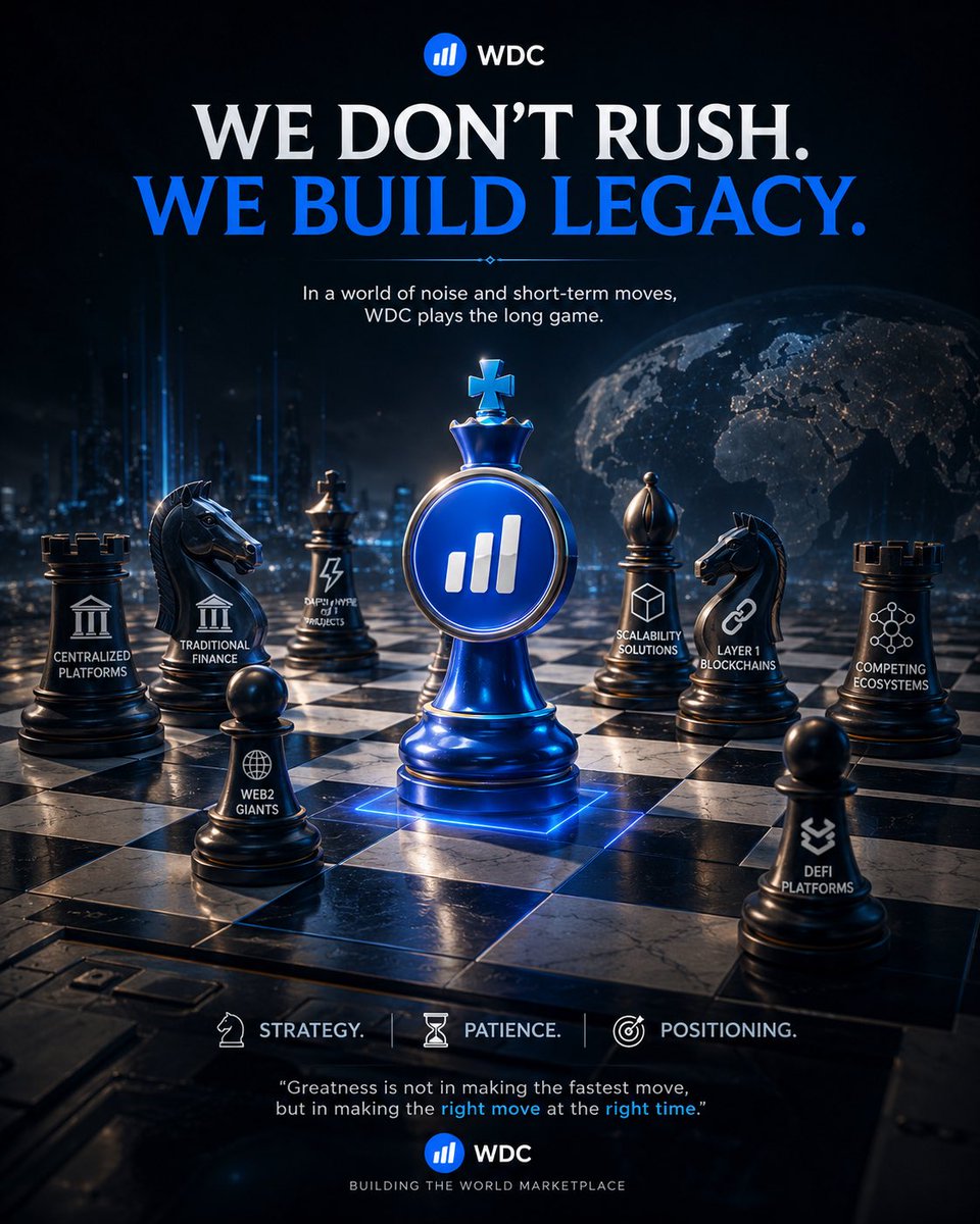 Real_Worldcoin's tweet photo. EVERY MOVE HAS A PURPOSE. ♟️

In chess, you don’t win by moving the fastest.

You win by understanding the board, protecting your position, and knowing when to make the right move.

That’s the mindset behind $WDC.

We’re not building for a moment of attention.

We’re building toward a WORLD where Web2 and Web3 can meet.

Strategy. Patience. Positioning.

The game is still being played.
And we’re just getting started. 🔵

#WORLDCOIN