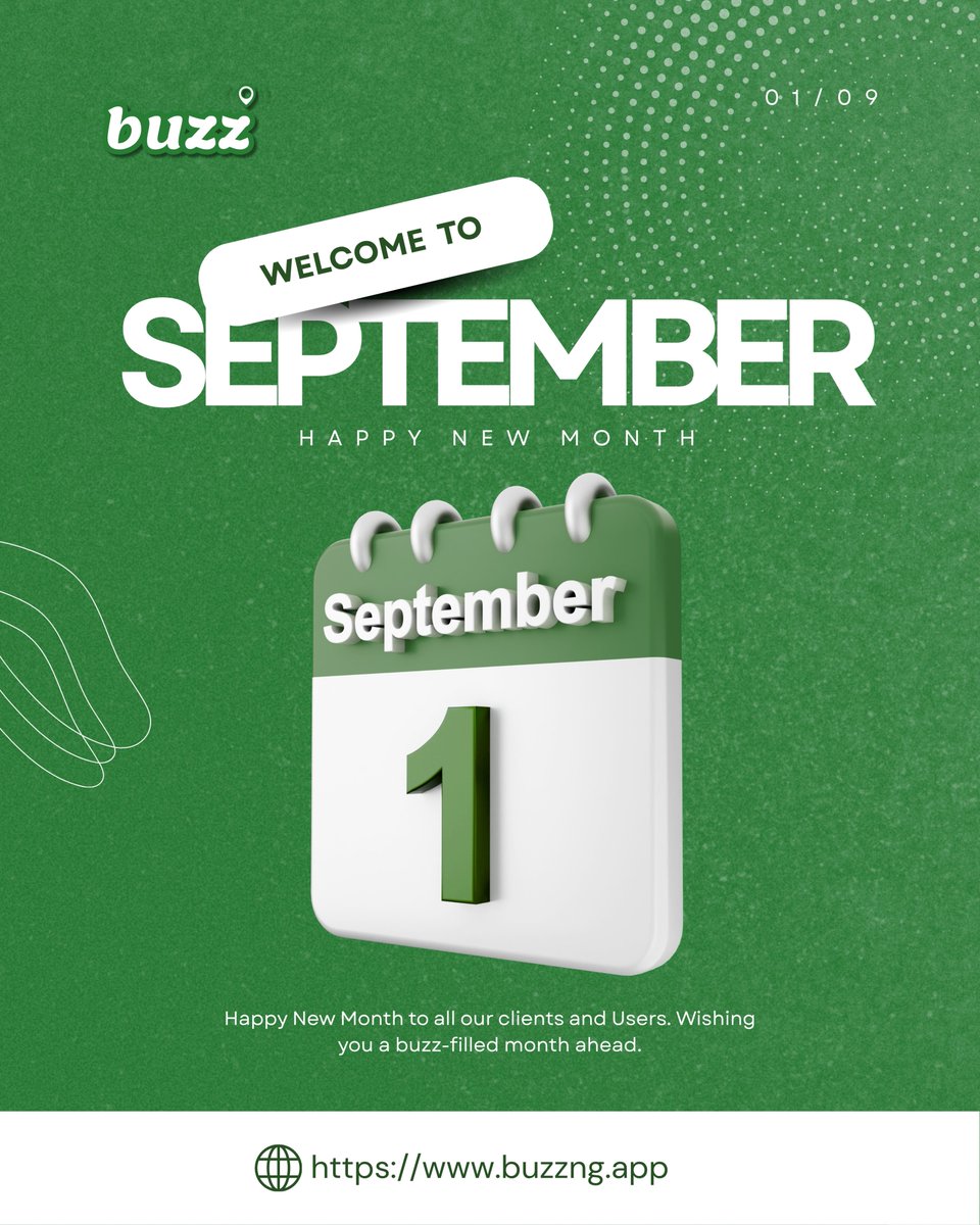 Buzzng_app's tweet photo. ✨Hello, September!✨

A new month, new opportunities, new experiences, and more reasons to catch the buzz!💚

Happy New Month from https://t.co/XIwcaU25Ce
Wishing you all a buzz-filled September ahead! 🚀

#HelloSeptember #HappyNewMonth #Buzzng #BuzzngApp #September2026 https://t.co/vQ80E2qCwZ