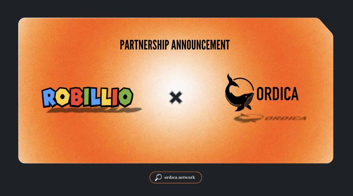 OrdicaNetwork's tweet photo. PARTNERSHIP ANNOUNCEMENT

@robilllio are pleased to announce our strategic partnership. Join Ordica HUB to discover the benefits 👀 

Ordica HUB: https://t.co/F81nelo8UT