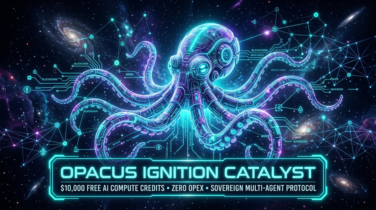 OpacusAI's tweet photo. Opacus Ignition Catalyst is Officially LIVE! ⚡

Build your sovereign AI agents on Opacus &amp; claim up to $10,000 in free compute credits:
🔹 $0 OpEx Sovereign AI
🔹 mycai Intent &amp; Lattice Memory
🔹 Agentboard Spotlight &amp; DID

Apply now: https://t.co/gHyEKDWvZ2 🚀 https://t.co/1T1j19IgMA