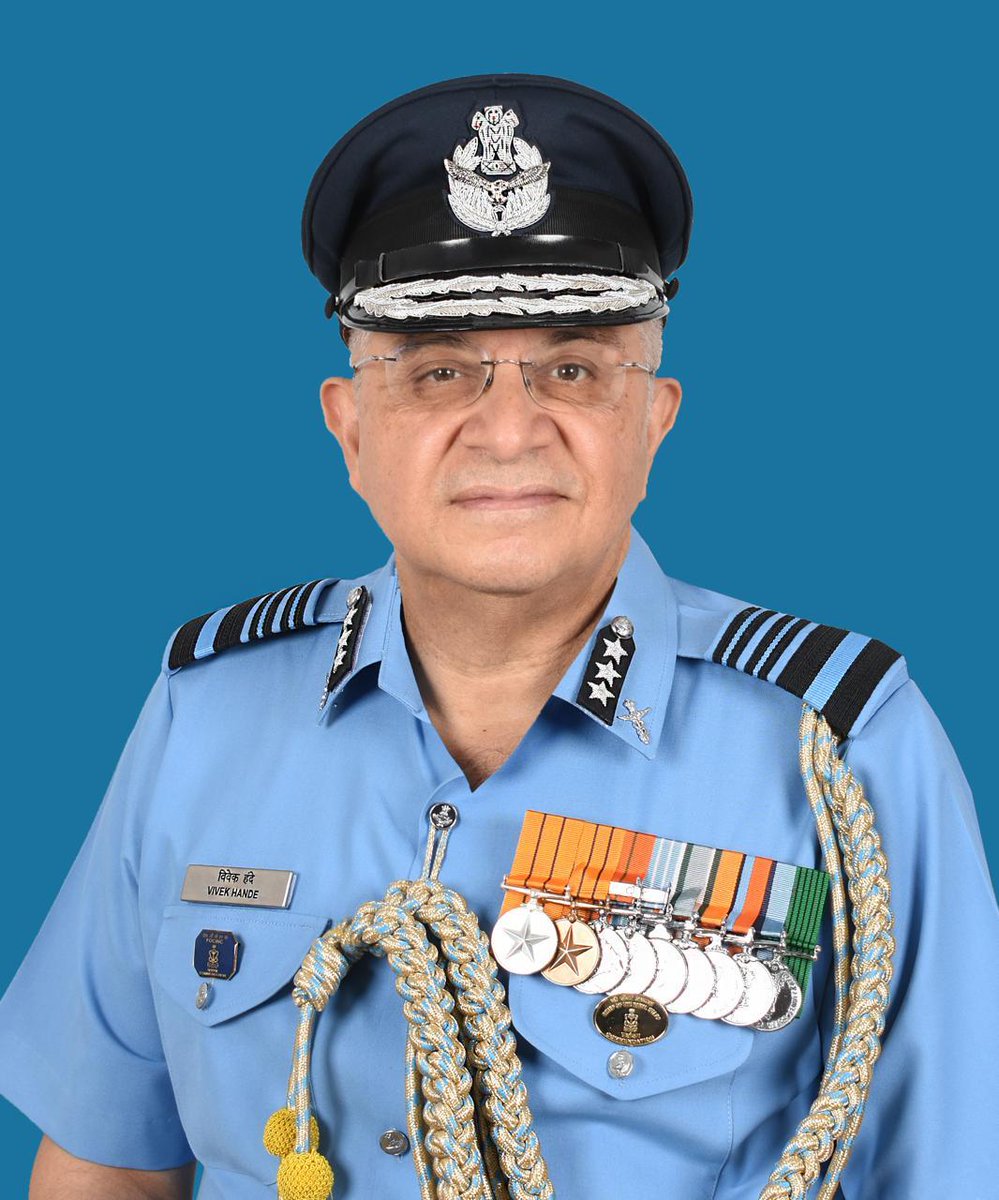 SpokespersonMoD's tweet photo. Air Mshl Vivek Hande, AVSM, VSM assumed the appointment of DGMS (Air) on 01 Sep 2026 on permanent secondment to the Indian Air Force. Commissioned in Dec 1988, he is an alumnus of AFMC, Tata Memorial Hospital & National Defence College. A Gastroenterologist of national repute, he has held several specialist & administrative appointments, including Commandant, INHS Asvini; Senior Consultant Medicine; and DG (Org & Pers), Office of DGAFMS.