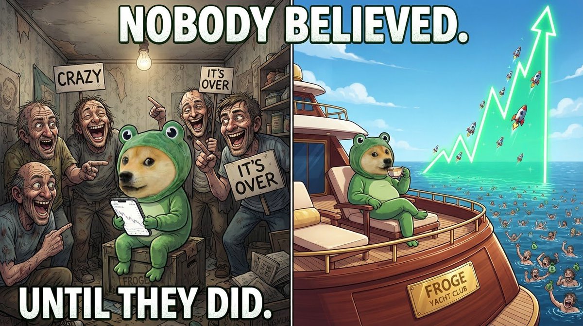 RobinFroge's tweet photo. Nobody believed in the $froge comeback story untill it happened …. https://t.co/T6eX0oAUL5
