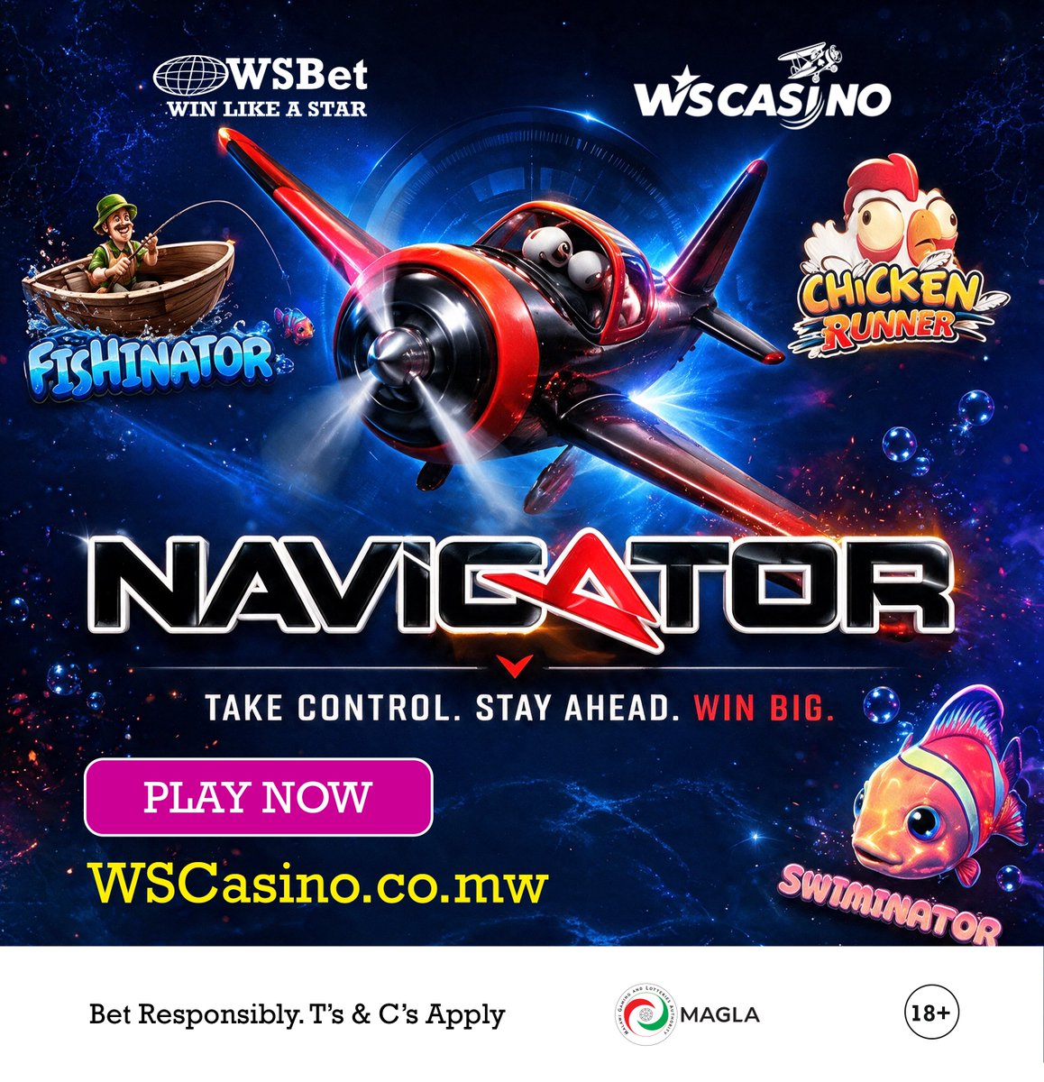 WSBetMalawi's tweet photo. 🛩️🔥 NAVIGATOR is ready!

Take control. Stay ahead. 🎰🚀

Play Navigator and discover more exciting games on https://t.co/obdAkolYxu.

⭐ Win Like a Star!

18+ Bet Responsibly | T’s &amp; C’s Apply

#WSCasino
#Navigator
#CasinoMalawi
#WinLikeAStar
#Malawi https://t.co/ut6eNzvrBM