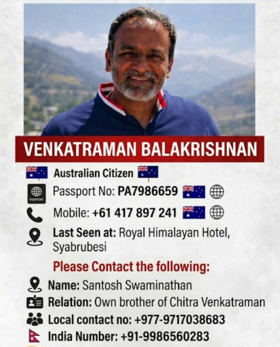 thektmduke's tweet photo. I was requested by my family member to share this info to help their relatives in S. India (now in Nepal) looking for their family members. https://t.co/00Nqtg7XVG