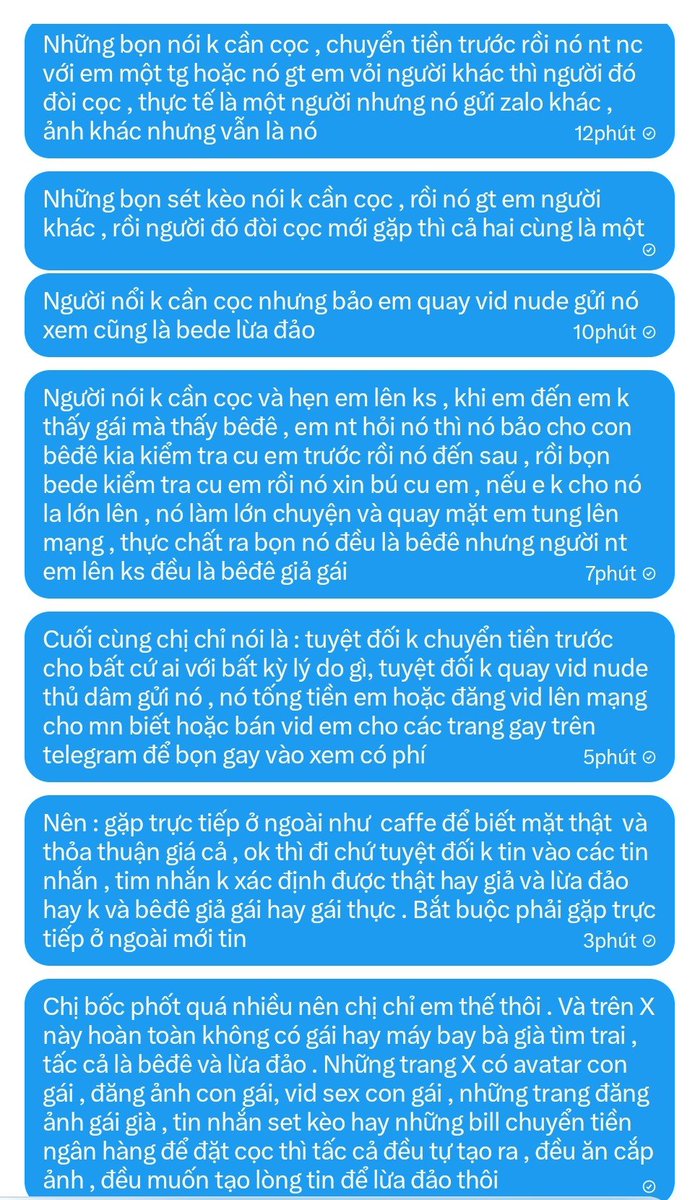 LiDieuNguyn1802's tweet photo. Hãy đọc những trường hợp dưới đây , đừng vì tin nhắn ảo , đừng vì ảnh ảo , vid ăn cắp của bọn bêđê giả gái , của bọn giả gái lừa đảo , của bọn ăn cắp ảnh đăng lên giả gái dụ trai và lừa đảo . Hãy thông minh , đừng vì sướng con cu mù con mắt https://t.co/O9Idih8CQ4