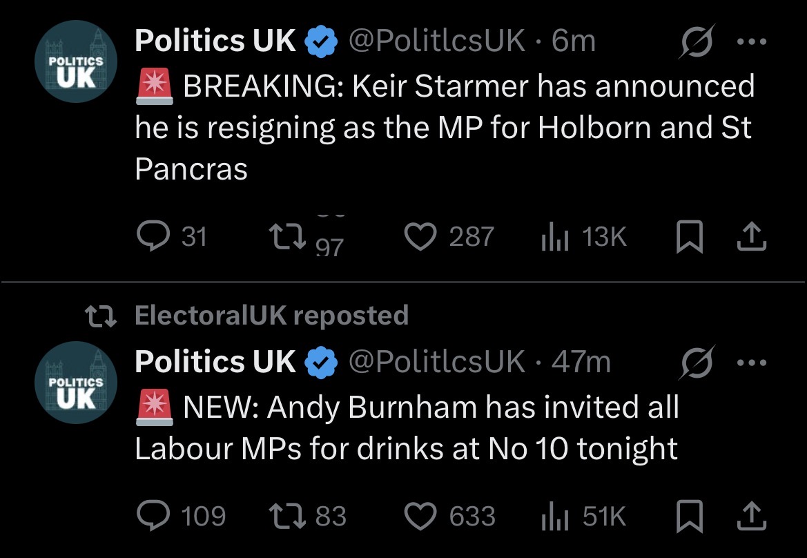 FredS731's tweet photo. Starmer really did not want to go for drinks https://t.co/d9RIGk0esQ