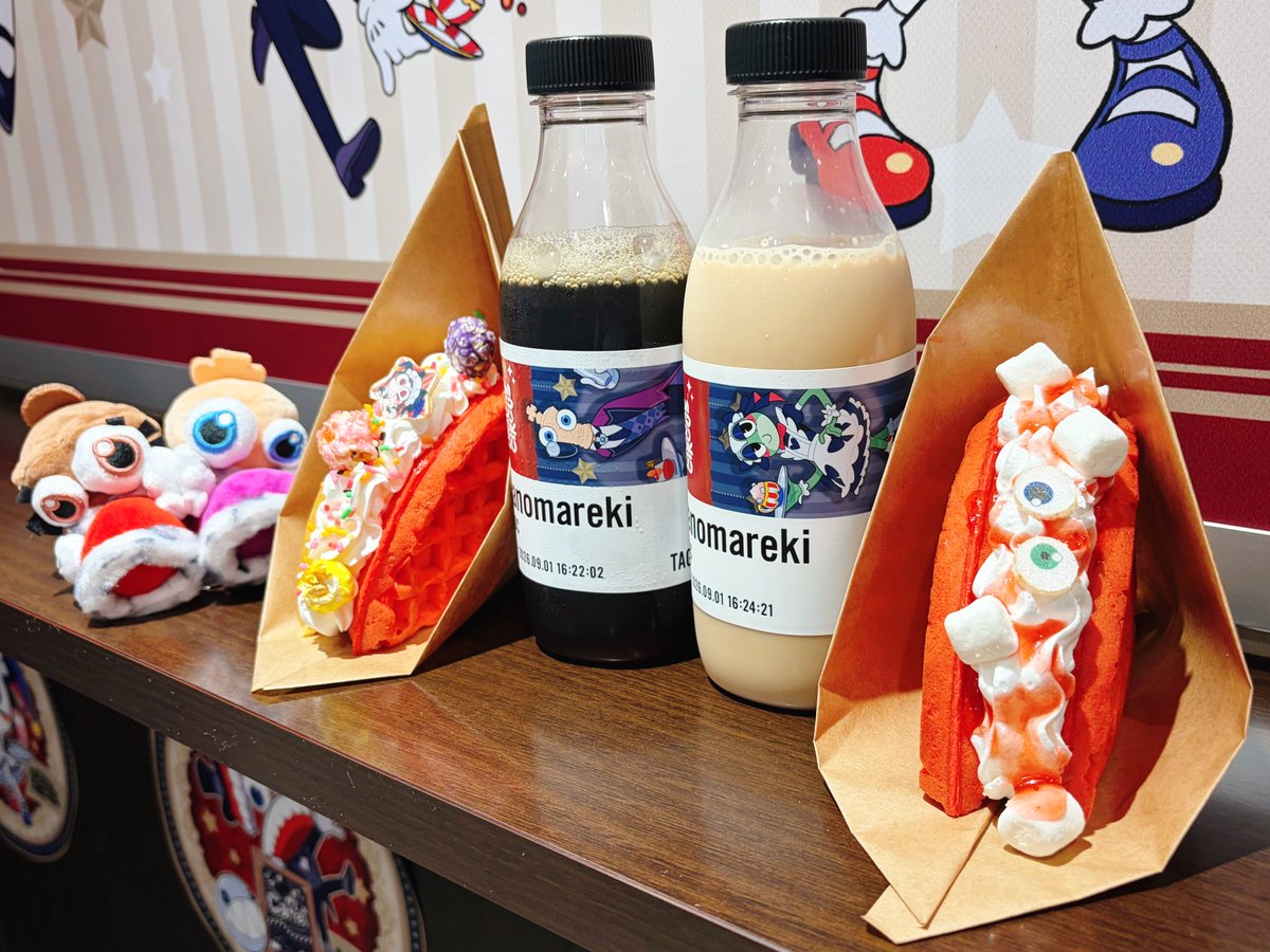 kanomareki's tweet photo. 明日から池袋のDECOTTO by animate cafeで開催される、アメイジングデジタルサーカスのコラボカフェの試食会にご招待いただきました！

ワッフルやドリンクも見た目が可愛くて、どれもとっても美味しかったです！
明日からの開催、ぜひ楽しんでください！🎪✨
#TADC https://t.co/RpksSggd06