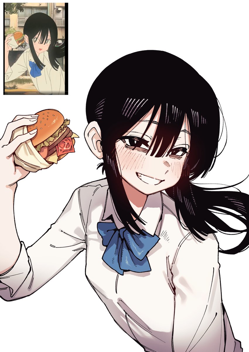 Karasu_Chan1204's tweet photo. Wanna take a bite of my burger?🍔🍔🍔 https://t.co/7g7wpfF150