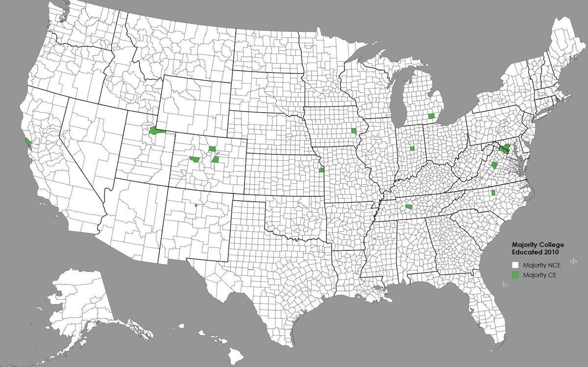 TheAleksee's tweet photo. Majority College Educated counties back in 2010 https://t.co/TIJSfRgn86