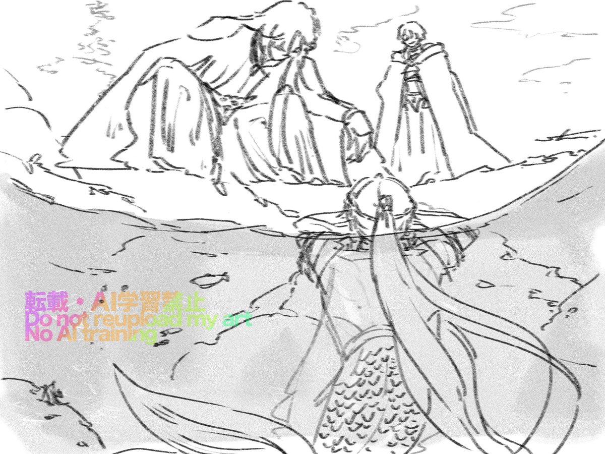 shuushushushu2's tweet photo. 人魚ｲﾍﾞお疲れさまでした！の落書き
クロスオーバー(?)🧜‍♂️🌟🧙‍♂️ https://t.co/QSBnsnXL7l