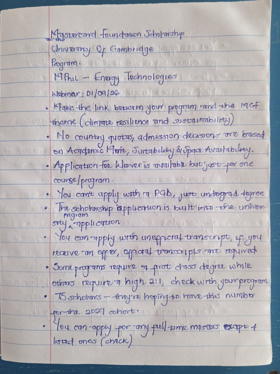 oleminho_'s tweet photo. Noted these from a just concluded webinar for the MCF program at the University of Cambridge 

Hope someone finds this helpful

@Emerald_nerd 
@powerfulbadeeu
@Demo4show
@IyanuOlowoV
@olumuyiwaayo
@Ifwal95 https://t.co/kpKNSWEuyP