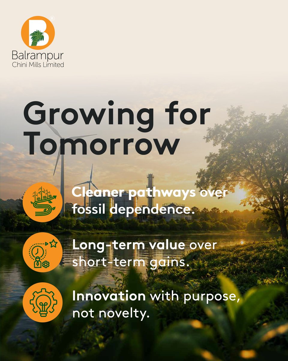 BCMLofficial's tweet photo. At Balrampur Chini Mills Limited, every milestone begins with a principle. From embracing circularity and cleaner technologies to strengthening farmer partnerships, prioritising safety, driving purposeful innovation and preparing for the future, these ten strategic priorities guide how we grow as a business. Because lasting progress isn't driven by one big decision. It's built through the values behind every decision.

#BCML #Circularity #CorporatePrinciples #StrategicPriorities #Values