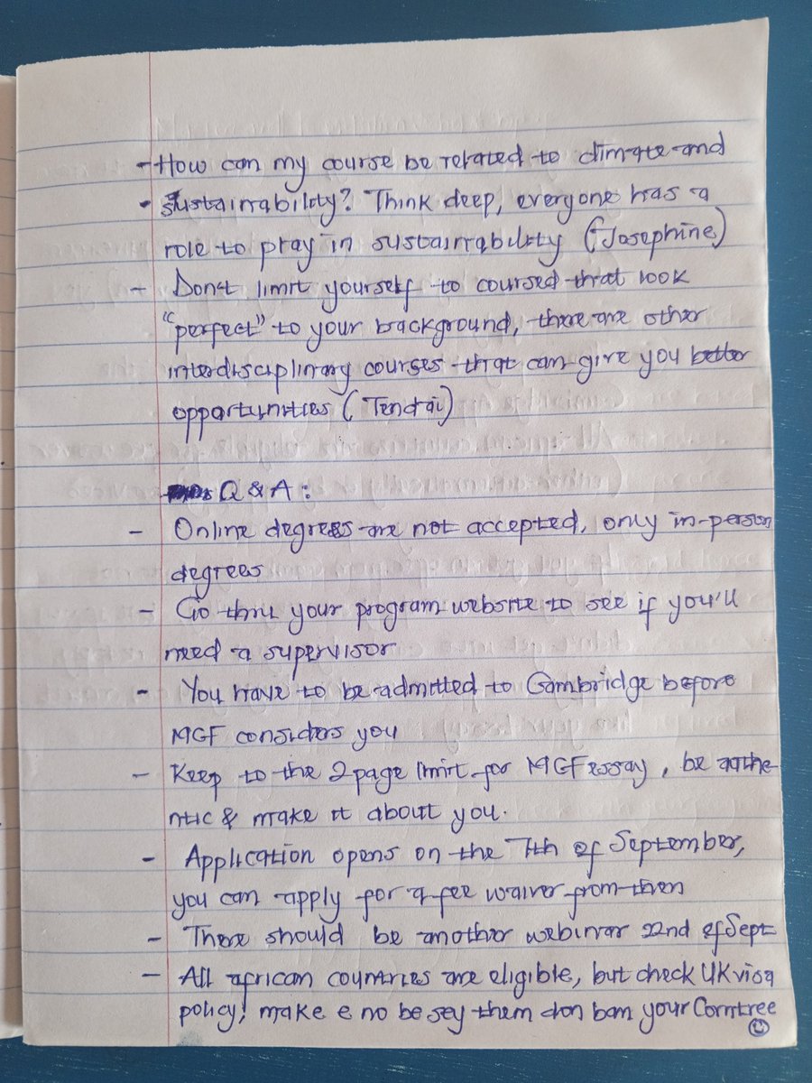oleminho_'s tweet photo. Noted these from a just concluded webinar for the MCF program at the University of Cambridge 

Hope someone finds this helpful

@Emerald_nerd 
@powerfulbadeeu
@Demo4show
@IyanuOlowoV
@olumuyiwaayo
@Ifwal95 https://t.co/kpKNSWEuyP