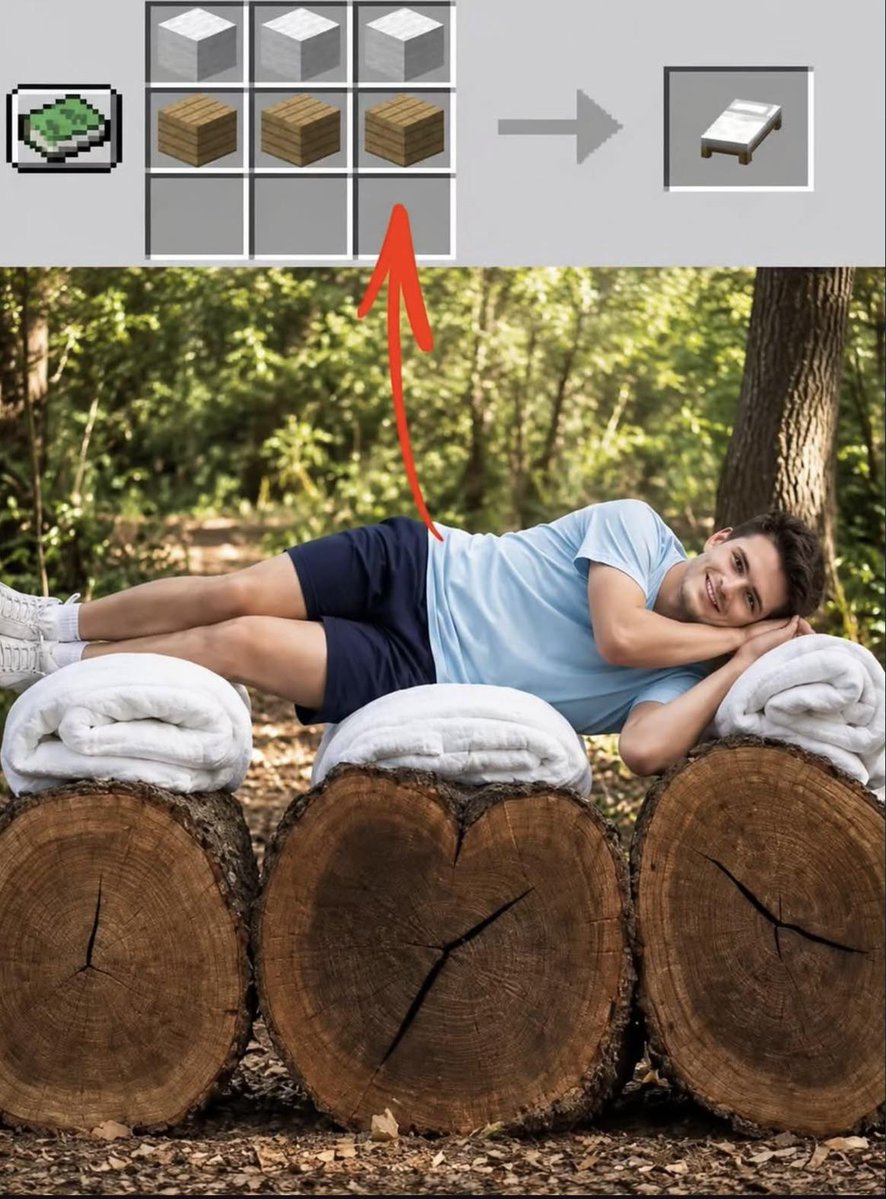 MinecraftMeme16's tweet photo. Minecraft Bed https://t.co/9DVHw2VK8U