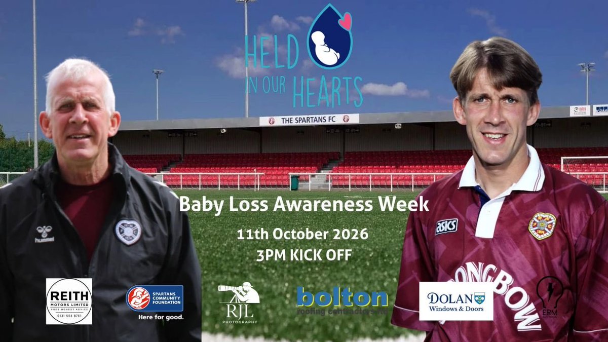 weebillp1's tweet photo. 1/𝗖𝗮𝗻 𝘆𝗼𝘂 𝗵𝗲𝗹𝗽?

We're organising a Baby Loss Awareness Month football match and are thrilled that @JamTarts legend Gary Mackay has agreed to be in the dugout.

We're now searching for another former professional footballer to join Gary and support this important event. https://t.co/uaH8CQHDKR