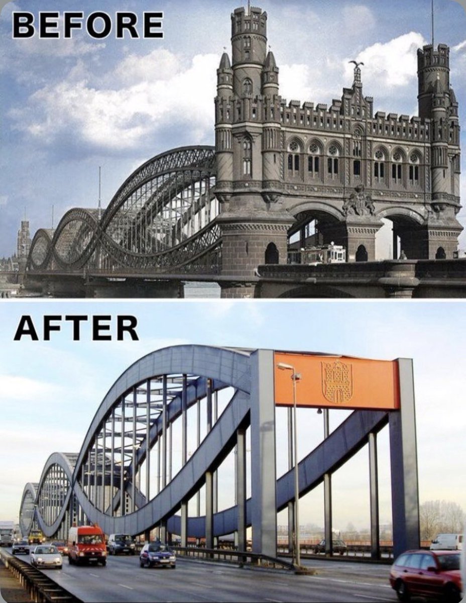 CultureExploreX's tweet photo. The old bridge carried traffic and gave Hamburg a landmark. Its replacement carries traffic. https://t.co/CWGlgfpPp8
