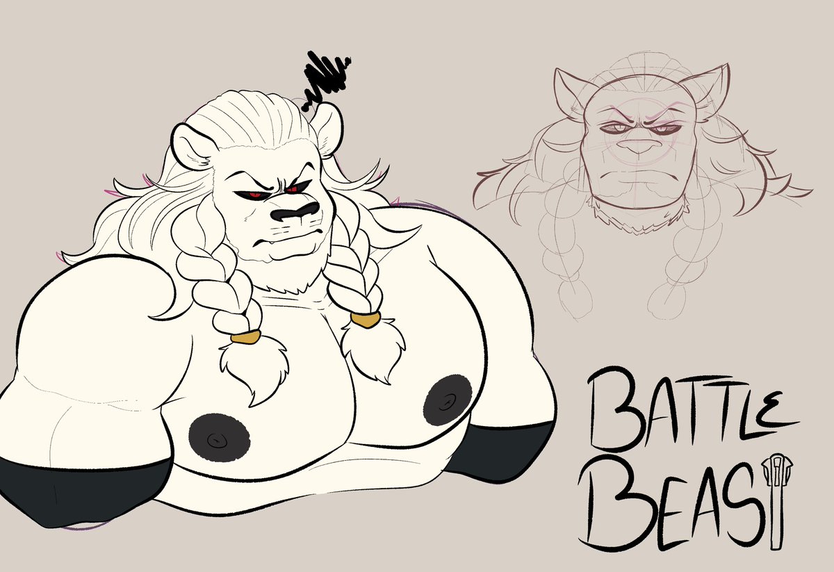 ZackDaDawg's tweet photo. Sketched out battle beast to see how he’d look in my style https://t.co/R94o2l5Fio