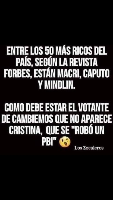 icardo8's tweet photo. Los de FORBES no deben saber hacer los rankings, si todos saben que Cristina tiene un PBI enterrado en la Patagonia en contenedores y otro PBI dentro de los satélites. https://t.co/dtRqul3WAv