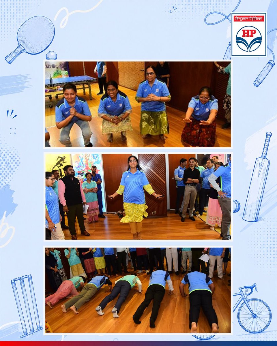 HPCL's tweet photo. Celebrating the Spirit of Sports at HPCL! 

HPites came together for National Sports Day 2026, embracing fitness, sportsmanship and teamwork through the #29Challenge - 29 push-ups, squats, skipping, table tennis and more, across locations.

Because fitness isn’t just an individual pursuit - it’s a collective journey that strengthens us all.

Khelega Bharat, Jeetega Bharat!

As Major Dhyan Chand said, “You must play for the country and not for yourself.”

@HardeepSPuri @PetroleumMin @TheSureshGopi @Secretary_MoPNG @neerajmittalias

#NationalSportsDay #29Challenge #FitIndia #OneHPCL #DeliveringHappiness #HPCL
