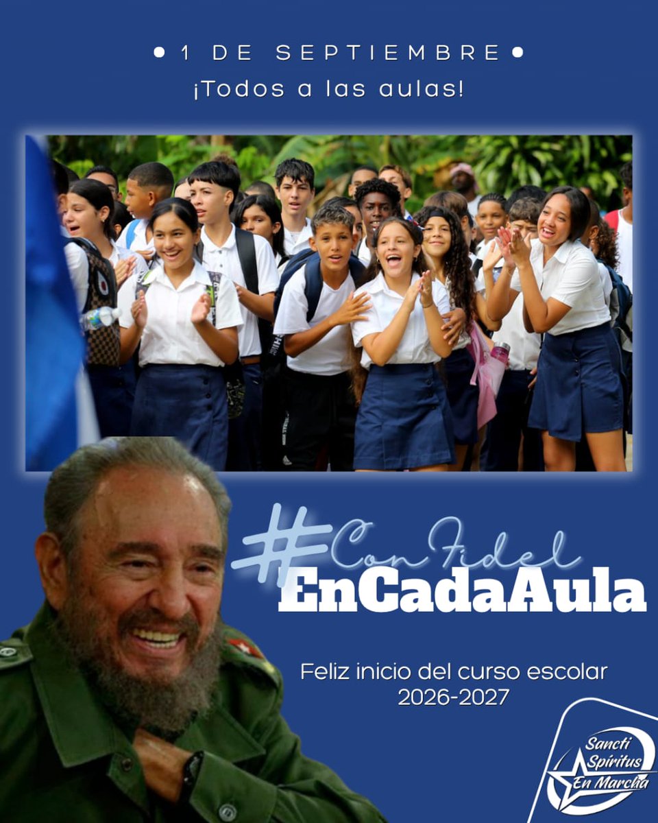 DeivyPrezMartn1's tweet photo. Amanecer feliz 😂 

Bienvenidos todos a la escuela! ¡Por la educación y por la Patria, este #1deSeptiembre #ConFidelEnCadaAula en #SanctiSpíritusEnMarcha 🇨🇺📚 https://t.co/WTVeCxE6jM
