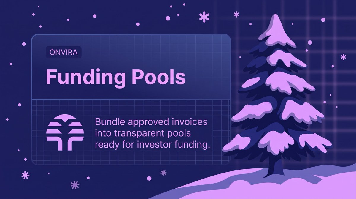 OnviraFund's tweet photo. Verified invoices can become more than unpaid balances.

Onvira groups approved receivables into transparent funding pools, creating a structured way for investors to provide capital against verified business claims. https://t.co/6PGrFbEyJf