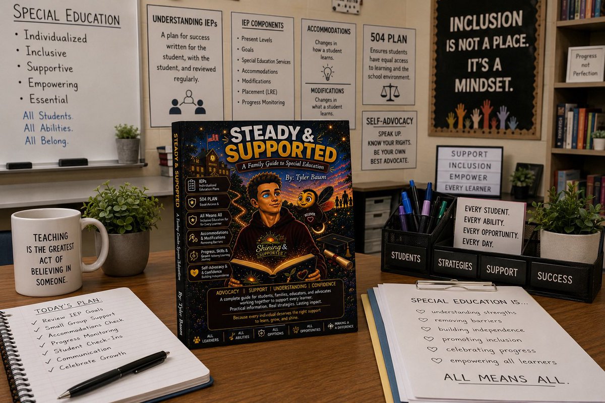 ShiningSupports's tweet photo. Today marks an exciting milestone for me and for Shining & Supported. Steady & Supported: A Family Guide to Special Education is officially here! I wrote this book to turn my personal and professional experiences into a resource that helps others better understand, navigate, and advocate within special education. Proud to share it with you.

— Tyler Baum
Founder, Shining & Supported
@tbaum2430