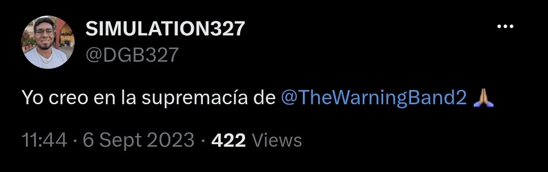 DGB327's tweet photo. @TheWarningBand2 Siempre lo supe https://t.co/1DKp7aHvpG