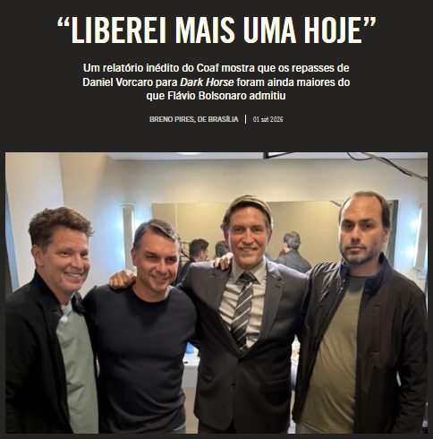 natbonavides's tweet photo. 🚨 BOMBA! Flávio Bolsonaro escondeu mais um repasse de Vorcaro para "Dark Horse". Relatório inédito do Coaf, obtido pela @revistapiaui, mostra pagamento de 1,66 milhão de dólares em setembro. Flávio havia dito que o último tinha sido em maio de 2025. Mentiroso contumaz! https://t.co/kjpcDPG40L