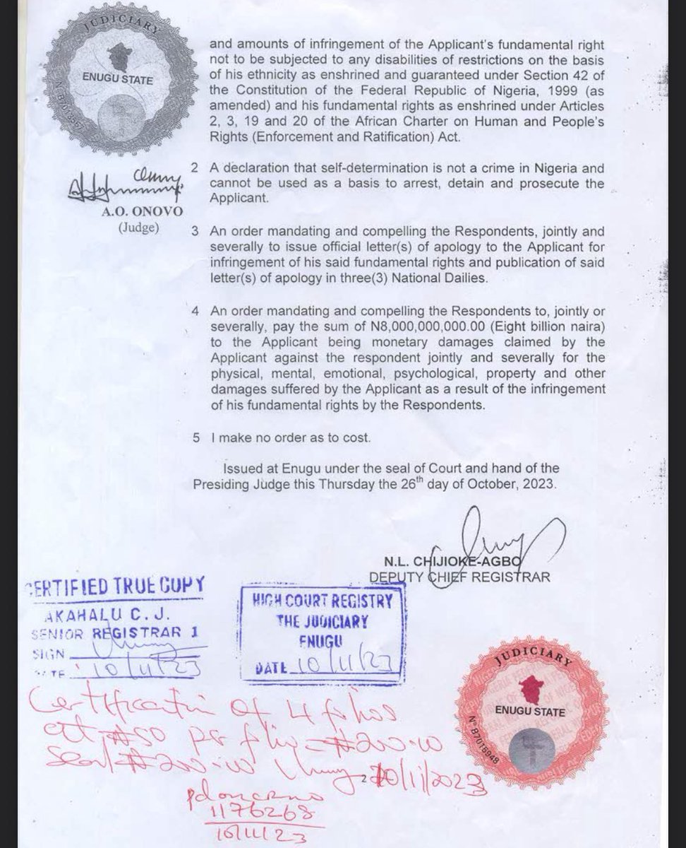 AloyEjimakor's tweet photo. While the Nigerian Army and police continue to mount more roadblocks Southeast in search of “terrorists”, they should be reminded that the unjust designation of IPOB as a terror group was judicially declared UNCONSTITUTIONAL and a discriminatory act against Ndigbo. https://t.co/9h7OoMYfF6
