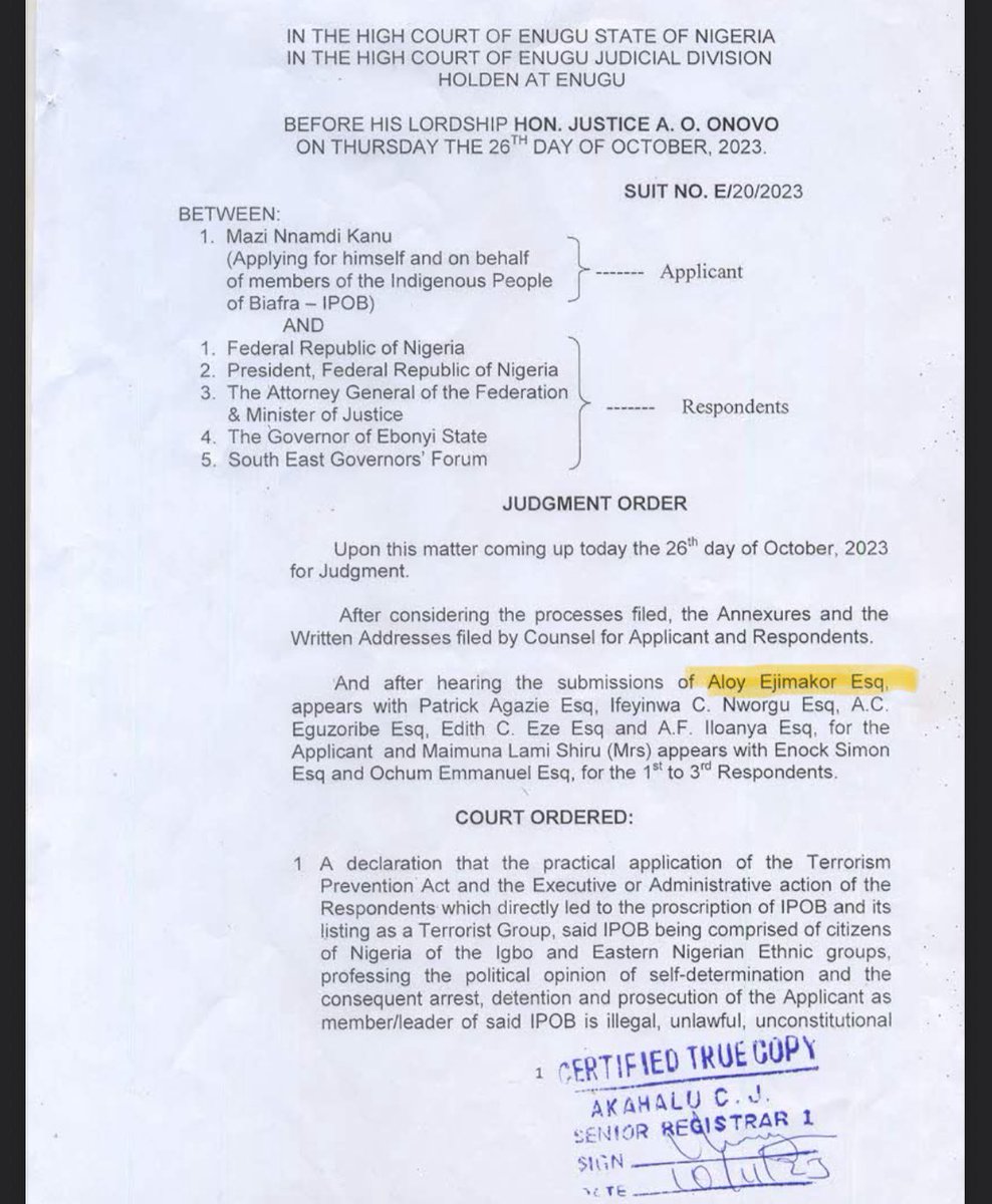 AloyEjimakor's tweet photo. While the Nigerian Army and police continue to mount more roadblocks Southeast in search of “terrorists”, they should be reminded that the unjust designation of IPOB as a terror group was judicially declared UNCONSTITUTIONAL and a discriminatory act against Ndigbo. https://t.co/9h7OoMYfF6