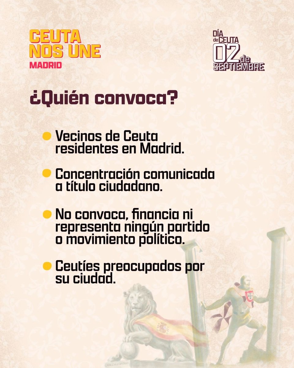 javibollit's tweet photo. Me preguntáis sobre la convocatoria de mañana, 2 de septiembre, frente al Congreso de los Diputados.

Os contamos quiénes somos y os remarcamos que se trata de una concentración ciudadana, pacífica y apartidista para reclamar soluciones para Ceuta.

🇪🇸⚫⚪ CEUTA NOS UNE https://t.co/Ubmp4u5QM2