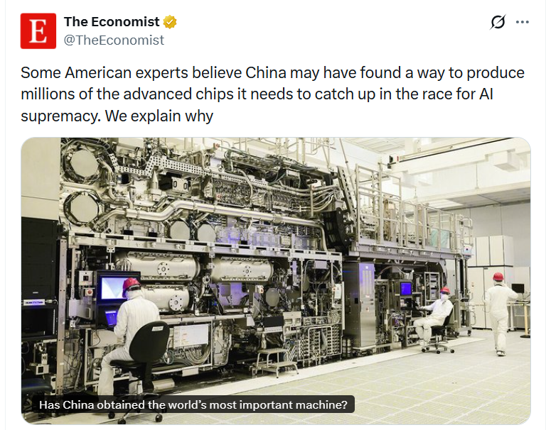 loong_of's tweet photo. Over the past few years, the U.S. has imposed the strictest semiconductor technology blockade in human history against China; however, U.S. policy experts—including current White House Science Advisor Michael Kratsios—are now realizing that the White House's sanctions have acted as a "perfect boomerang."  Previously, U.S. experts widely believed that China’s use of older equipment and "multi-patterning" techniques to produce advanced chips resulted in abysmal yields and exorbitant costs—making them suitable only for a handful of flagship smartphones, let alone the AI ​​data centers that require clusters of tens of thousands of chips.  Yet, production of Huawei’s Ascend series AI chips is projected to exceed 1.35 million units by 2026. Notably, the Ascend 950PR chip—which entered full-scale mass production this March—has become a primary procurement target for China’s major internet giants (Alibaba, Tencent, and ByteDance).  Nvidia CEO Jensen Huang recently confirmed that, driven by the explosive growth of domestic alternatives and policy guidance, Nvidia’s market share in China’s AI accelerator sector has collapsed to near zero percent. With projected annual AI chip revenues reaching $12 billion, Huawei has demonstrated to the world that China possesses the industrial capability to independently produce millions of advanced chips.  In the software ecosystem—a domain the U.S. once took great pride in—the defensive barriers established by CUDA and advanced packaging (HBM memory) are being dismantled at an astonishing pace. Huawei’s latest 950PR/950DT chips feature significant architectural adjustments for "CUDA compatibility," allowing thousands of Chinese AI programmers to seamlessly migrate existing Nvidia-based code to domestic chips, thereby eliminating long-standing software barriers.  By establishing a local supply chain for High Bandwidth Memory (HBM) and advanced packaging—comprising companies like CXMT, JCET, and Tongfu Microelectronics—China has successfully equipped domestic GPUs with over 128GB of domestically produced HBM, effectively shattering the Western monopoly in the high-end memory sector.  Faced with restrictions on computing power, China’s major AI players have demonstrated formidable capabilities in algorithm optimization. Chinese enterprises have demonstrated through results that, even when faced with a generational gap in hardware performance, the use of highly efficient Mixture-of-Experts (MoE) architectures allows Chinese large models (such as DeepSeek-R1, Qwen-3, and Kimi) to match and even surpass their US counterparts across several key metrics.  Regarding the critical areas of computing power and electricity, China is vigorously advancing the "East Data, West Computing" national integrated computing network; furthermore, by leveraging the world's largest installed capacity of wind and solar power, it provides an extremely low-cost energy supply for AI data centers.  While the US retains a lead in foundational innovation, China has demonstrated a near-monopolistic pace of ecosystem development regarding the rapid commercial deployment and widespread adoption of AI across vertical applications.  Aggressive US supply cutoffs served as a wake-up call for China's entire industrial sector. State-level strategic support quickly converged with the massive demand from China's vast domestic market, effectively forcing the emergence of a semiconductor powerhouse with a fully autonomous, controllable supply chain—entirely independent of US control.