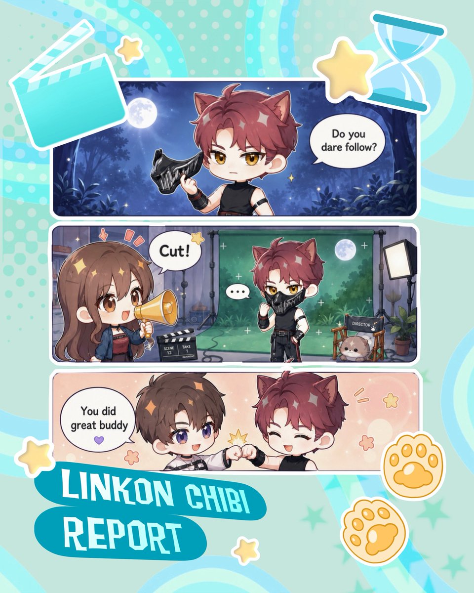wish_itoo's tweet photo. 🎬 Linkon Chibi Report | Behind the Scenes

A little look behind the camera during the filming of “A Shattered Quiet!” 🌙✨ From late-night takes in the forest to a well-earned celebration after the final scene, everyone gave it their all on set.  And as for Valko…

It seems he had no trouble getting into character.
“Do you dare follow?” Cut! That’s a wrap. 

#LoveAndDeepspace #LinkonChibiReport #AShatteredQuiet #Valko #BringValkoBack #ValkoIsThe6thLi #ValkoIsLoved
