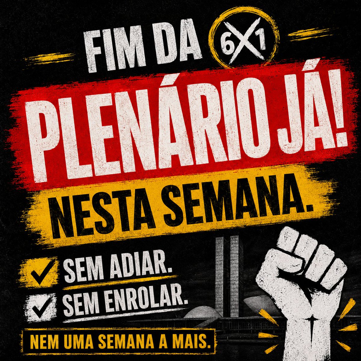 deccache's tweet photo. Você sabe qual é a escala de trabalho dos senadores que estão dizendo que não vai dar tempo de votar o fim da escala 6x1 nesta semana, a última antes da eleição?

O Congresso, no geral, funciona em escala 2x5. Terça e quarta.

Em ano eleitoral, nem isso. Vão para Brasília uma semana no mês, quando vão. Chamam de semana de esforço concentrado.

Sabe qual é a escala dessa “supersemana”?

4x3. De segunda a quinta.

Detalhe: segunda só à noite. Quinta só pela manhã.

Estamos nesta tal semana.

E sabem o que poderá ser votado no Senado?

O fim da escala 6x1.

E vai ter muito parlamentar, do alto da sua escala 2x5, dizendo que uma escala 5x2 vai quebrar o Brasil...

Pior: ainda vão dizer que não vai dar tempo de votar, em plenário, o fim da escala 6x1. Vão votar só na Comissão de Constituição e Justiça porque, coitados, é muito trabalho votar tudo isso.

Para quem trabalha em escala 2x5, votar o fim da 6x1 parece difícil demais.

Então fazem uma parte agora e deixam o resto para depois da eleição, quando já estiverem reeleitos e puderem trair o povo sem o custo imediato das urnas.

E é esse Congresso aí que define os rumos do Brasil...

Portanto, temos que cobrar dos senadores, políticos e partidos que votem já, nesta semana, o fim definitivo da escala 6x1. Sem deixar para depois.

Não podemos deixar que enrolem. É preciso avisar que sabemos que a CCJ é apenas uma etapa.

Bora exigir uma decisão em plenário ainda esta semana, sem mais um dia de espera.

Nem que, para isso, eles tenham que trabalhar, pela primeira vez na vida, em escala 5x2.