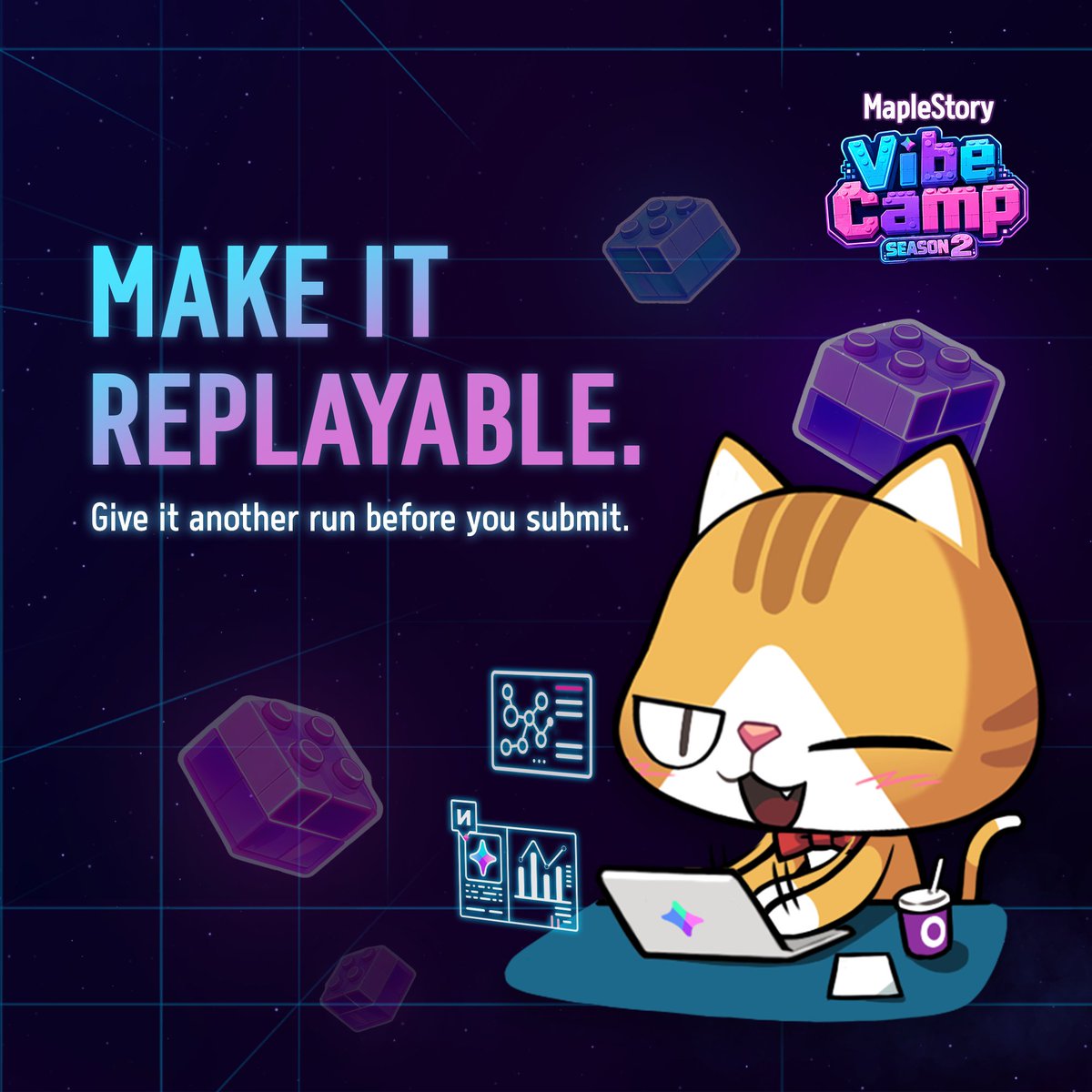 MaplestoryU's tweet photo. Good games get built. Great games get replayed.
Use the next two weeks to sharpen yours.

Get your Season 2 entry in by September 15: https://t.co/IQlLBlgt7Y https://t.co/TzDkWkL7M0