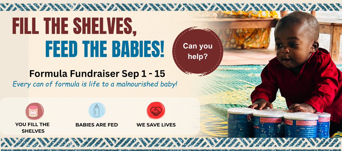 KuleaVillages's tweet photo. Today, we are launching our Formula Fundraiser, Fill the Shelves, Feed the Babies, with a goal of raising $35,000 to keep our formula shelves stocked. Help us continue to make a difference!
Donate today: https://t.co/Hgxkwu6Qcr
#FillTheShelvesFeedTheBabies #KuleaVillages https://t.co/EscFh61oBi