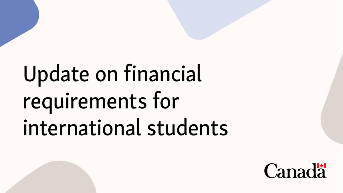 CitImmCanada's tweet photo. New financial requirements for international students have taken effect: https://t.co/f7dbtnmaoh

We’ve updated the cost-of-living criteria for study permit applicants so they’ll have what they need to cover rent, groceries and other expenses while they study in Canada. https://t.co/n7XBt2hHBU