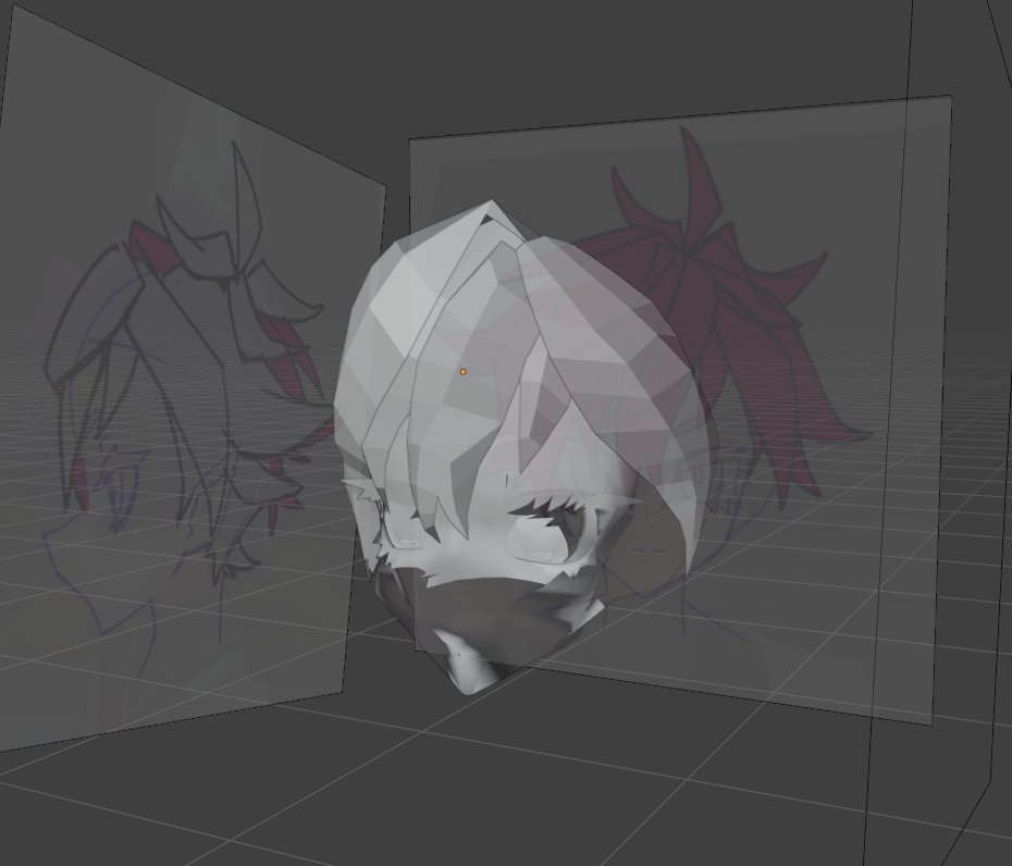 GeN_grg's tweet photo. blender初心者だけど、頑張って三面図から描いてSIUSIUの髪型せこせこ作ってる https://t.co/qg295kmmjy