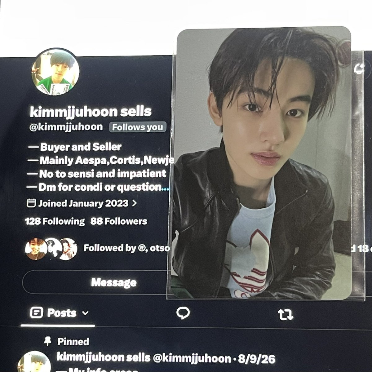 kimmjjuhoon's tweet photo. Wts lfb ph

RUSH SELLING

Seonghyeon Hellolive pob pc
Price : 400
#KimmjjuhoonSellings

Payo only
Mop : Gcash
Mod : j&amp;t

Cortis Seonghyeon https://t.co/owGNmP2dWX