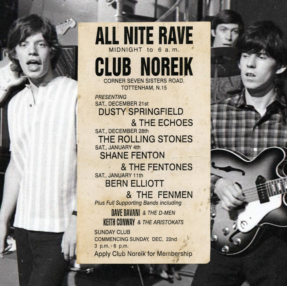 tracksltd's tweet photo. FROM THE SALE OF THE LARGEST COLLECTION OF VINTAGE ROLLING STONES MEMORABILIA IN THE WORLD… 📷
Rolling Stones 1963 Club Noreik Club Handbill London (UK)
#therollingstones #rollingstones #mickjagger #keithrichards #charliewatts #brianjones #ronniewood #billwyman #1960s #vintage https://t.co/kirJiG6vMc
