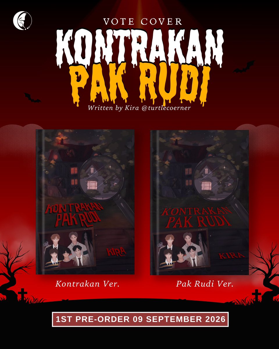 ChokoPublisher's tweet photo. [ 📌 VOTE COVER • KONTRAKAN PAK RUDI BY @turtlecoerner ]

🎃 1ST PRE-ORDER — 09 SEPTEMBER 2026

Dua versi cover, dua cara melihat kisah lima anak rantau yang berhadapan dengan gangguan misterius di kontrakan. Sebelum masuk ke kisahnya, pilih dulu cover favoritmu! 🖤 https://t.co/n6kK1kFm2F