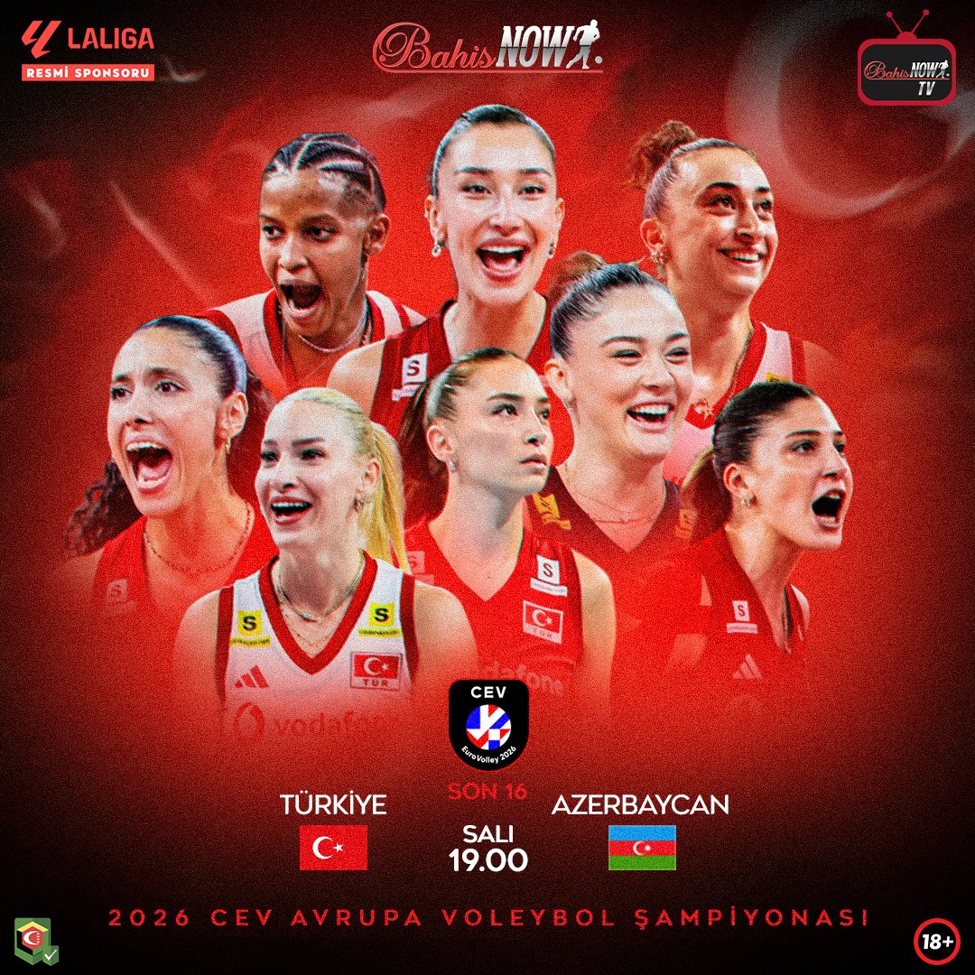 BahisnowTV's tweet photo. 🇹🇷 Filenin Sultanları Çeyrek Final İçin Sahada!

A Milli Kadın Voleybol Takımımız, son 16 turunda Azerbaycan'la karşısında!

🔥 Heyecan dolu karşılaşmaya En Yüksek Oranlarla bahsini BahisNow'da al. Mücadeleyi BahisNowTV'de takip et.

🔗 BahisNow giriş ve BahisNowTV linki profilde https://t.co/gkMR820IFz