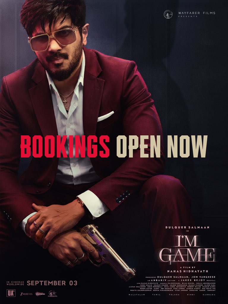 NAHASKh1's tweet photo. Are you ready? 🕶️ I'M GAME tickets are officially open. Secure yours today! 🎬💥

@dulQuer @NAHASKh1 @VarghesePepe @am_kathir @iamSandy_Off @DirectorMysskin @11Lohar @samyukthavv @anbariv @jakes_bejoy @ImGameMovie @DQsWayfarerFilm @zeemusicsouth @ZeeMusicCompany
​#ImGame #Dq https://t.co/KjJ1BlkbX7