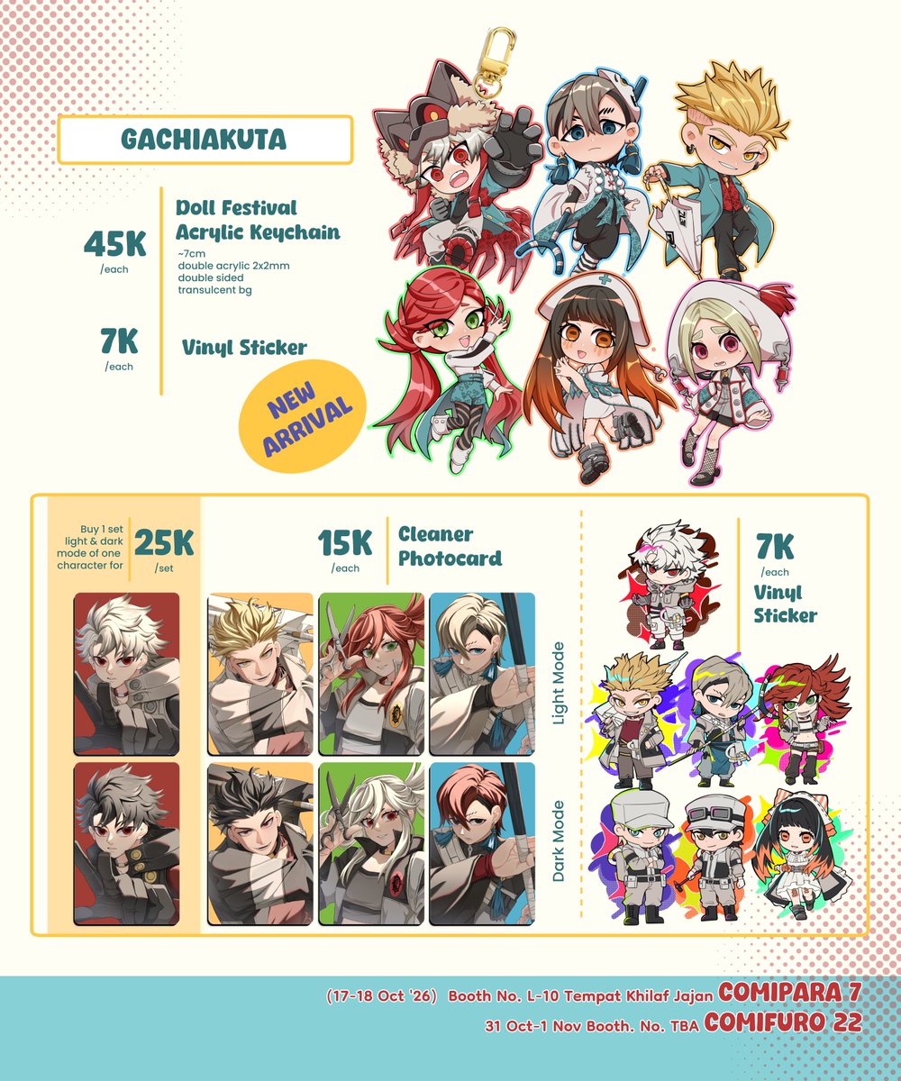 amemonm's tweet photo. 🍀#CF23 &amp; #comipara7 Pre-Order Batch 1🍀
Available both days on:
📌Comipara7 No. L-10 "Tempat Khilaf Jajan"
📌CF23 No. TBA "Grey Rabbit"
📌Pick up &amp; mail order

⏲️Closed on 7 Sept
💫Fandom: Gachiakuta, Blue Lock, Oblivion Battery

🔗https://t.co/VvBwtrnjRx https://t.co/qD7Vsb0X5m