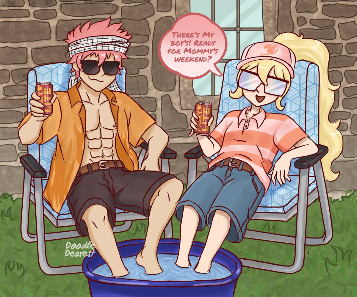 DoodleDearest1's tweet photo. I rarely ever post anything I’ve drawn but me and my husband have started an inside joke of “Divorced Dad Mavis” &amp; “Wine ex-Wife Zeref” because he took the kids and this is just the product of that 

#fairytail #natsudragneel #Zeref #Mavisvermillion #fanart #zervis https://t.co/oBBPWZXsCt