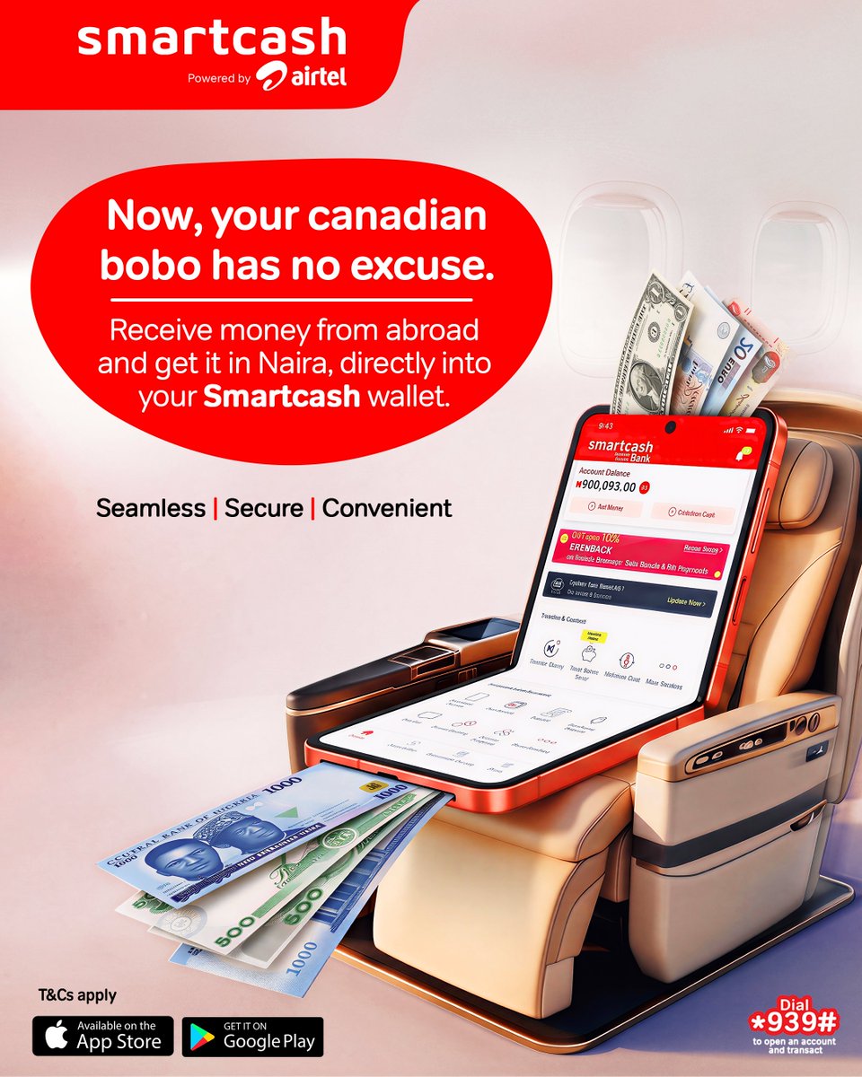 smartcashpsb's tweet photo. With SmartCash, his intentions can land directly in your wallet. No delays, just funds from Canada with love.
Download the SmartCash app from the App Store or Play Store and bring the money home.
#SmartcashPSB
#Nobechochocho
#SmartcashIMT https://t.co/H7zrWruNkq