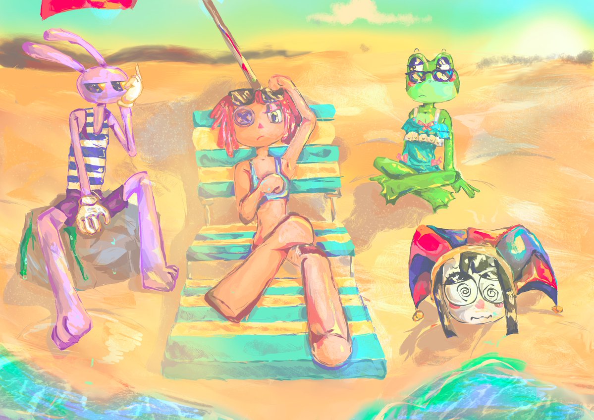 edicartx's tweet photo. Happy beach  day lol
#TADCㅤ #ragatha #Jax #Pomni #ribbit #theamazingdigialcircus #recommendations #art https://t.co/xqAQ0qB2Jy