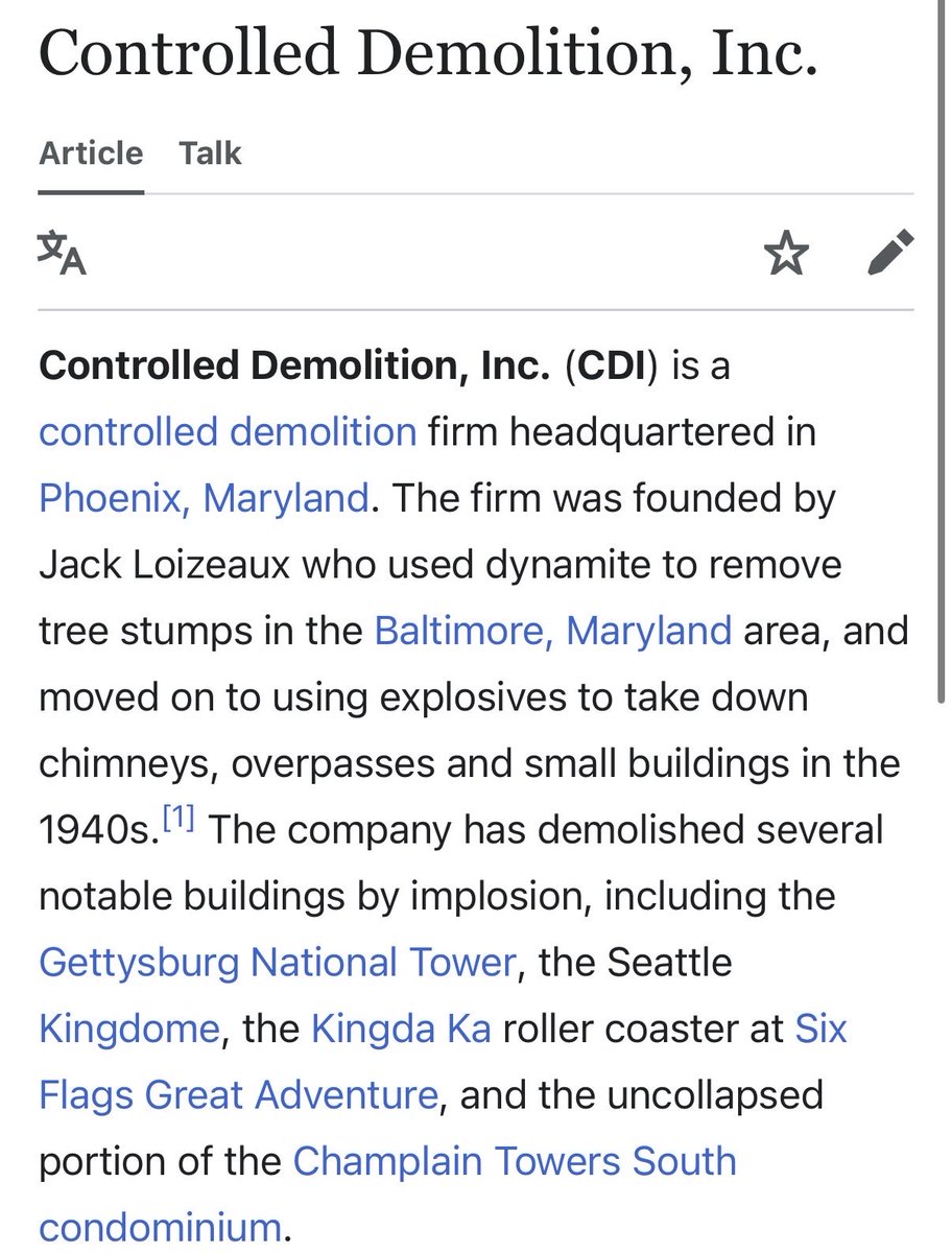 Uncommonsince76's tweet photo. There was a company called “Controlled Demolition” that helped clean up the Oklahoma City Bombing and the Twin towers debris post 9/11. 

We really are goyim. https://t.co/QNC5PeONhd